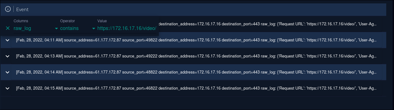 log filtering